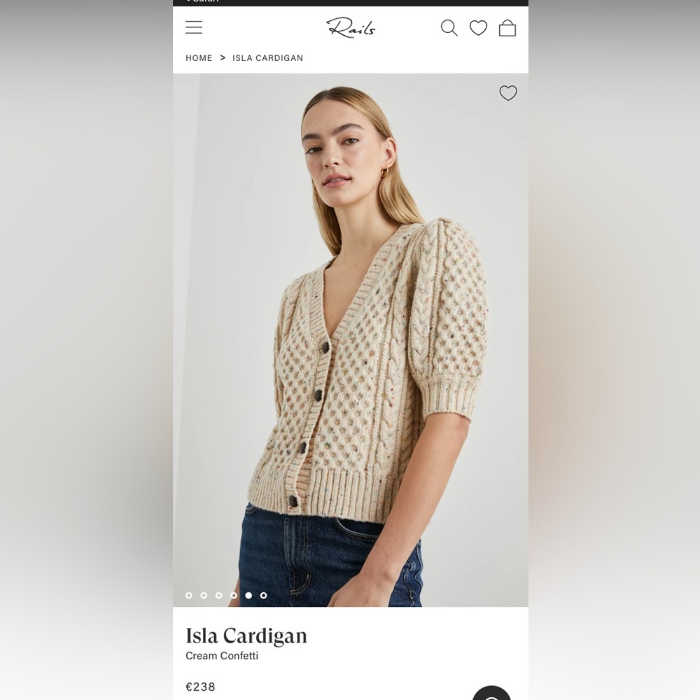 Rails Isla Cardigan - Cream Confetti Women’s Sz Medium EUC Wool Blend Cardigan